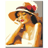 Malen nach Zahlen Portrait Dame